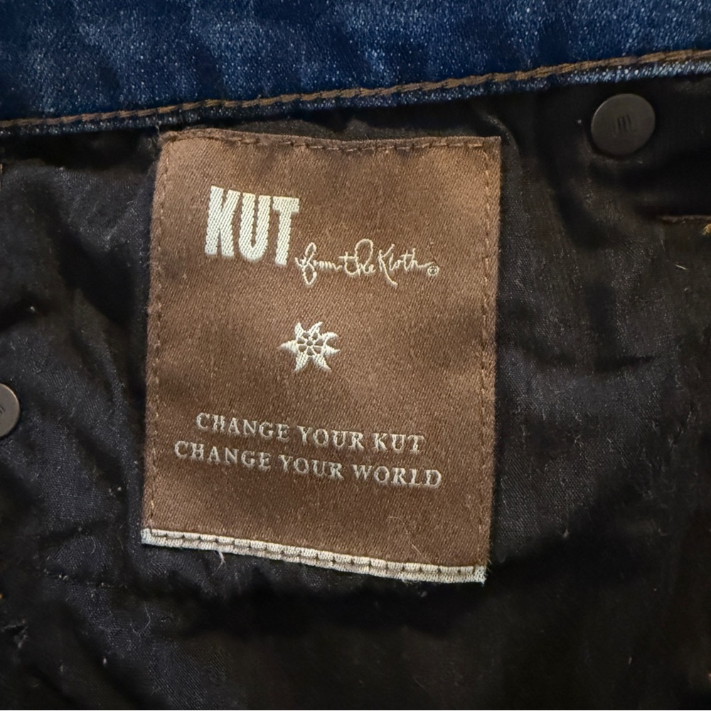 Kut from the Kloth Amy Ankle Straight Leg Jeans Distressed Cuffed Women’s 10 - Picture 10 of 16